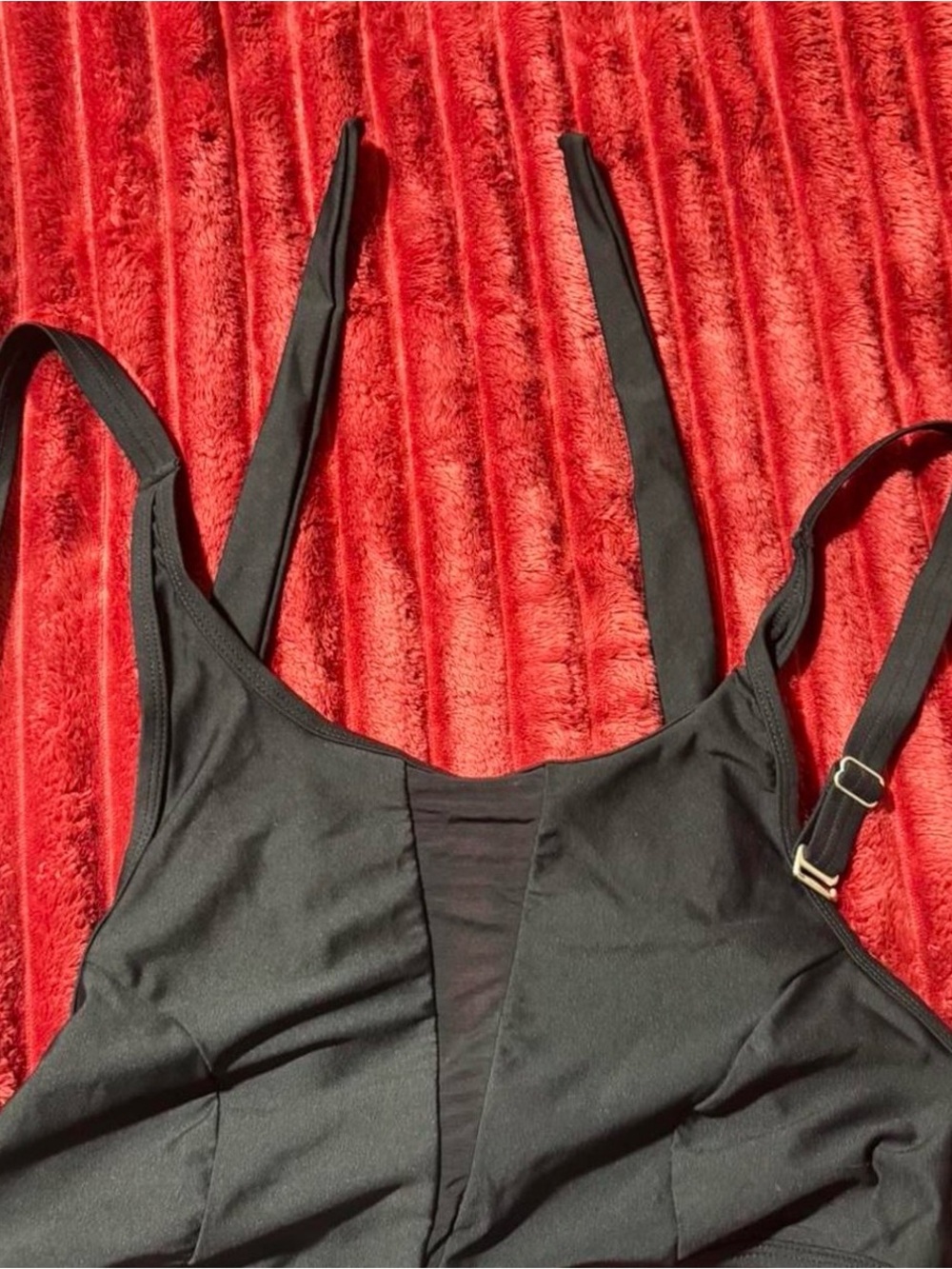Time and Tru Black Mesh Bikini Top